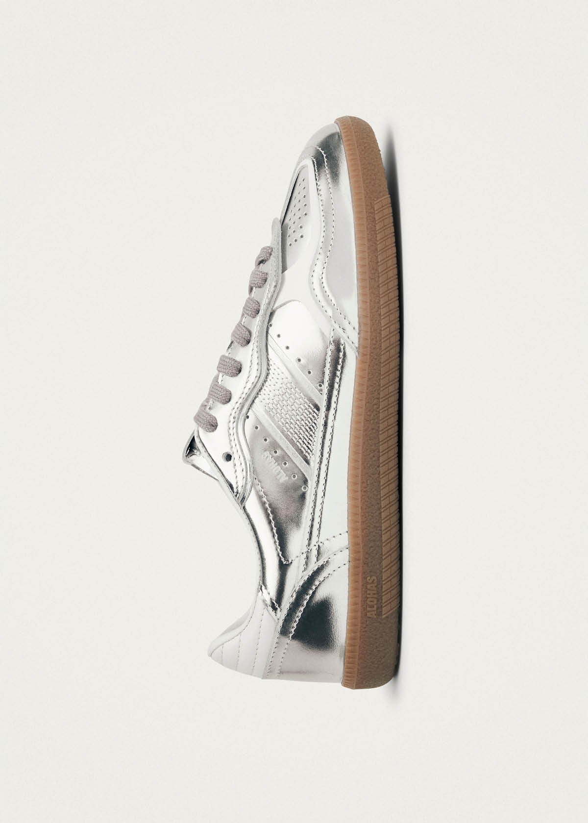 Tb.490 Rife Shimmer Silver Cream Leather Sneakers - Image 5