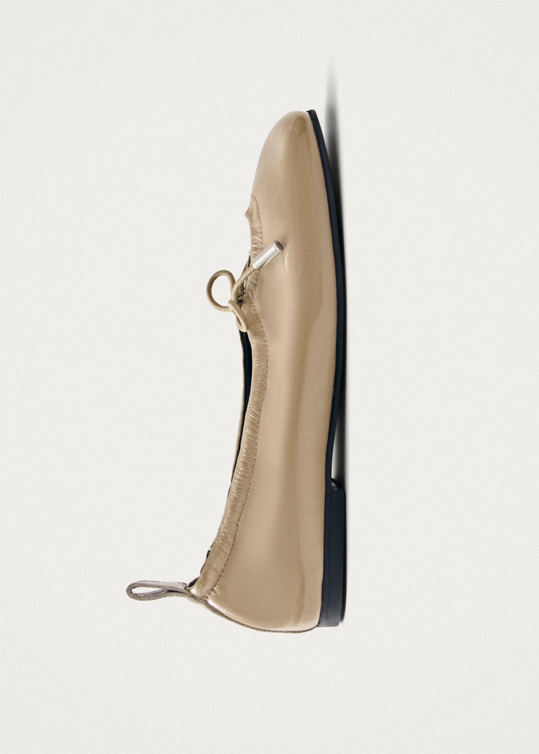 Rosalind Beige Patent Leather Ballet Flats - Image 2