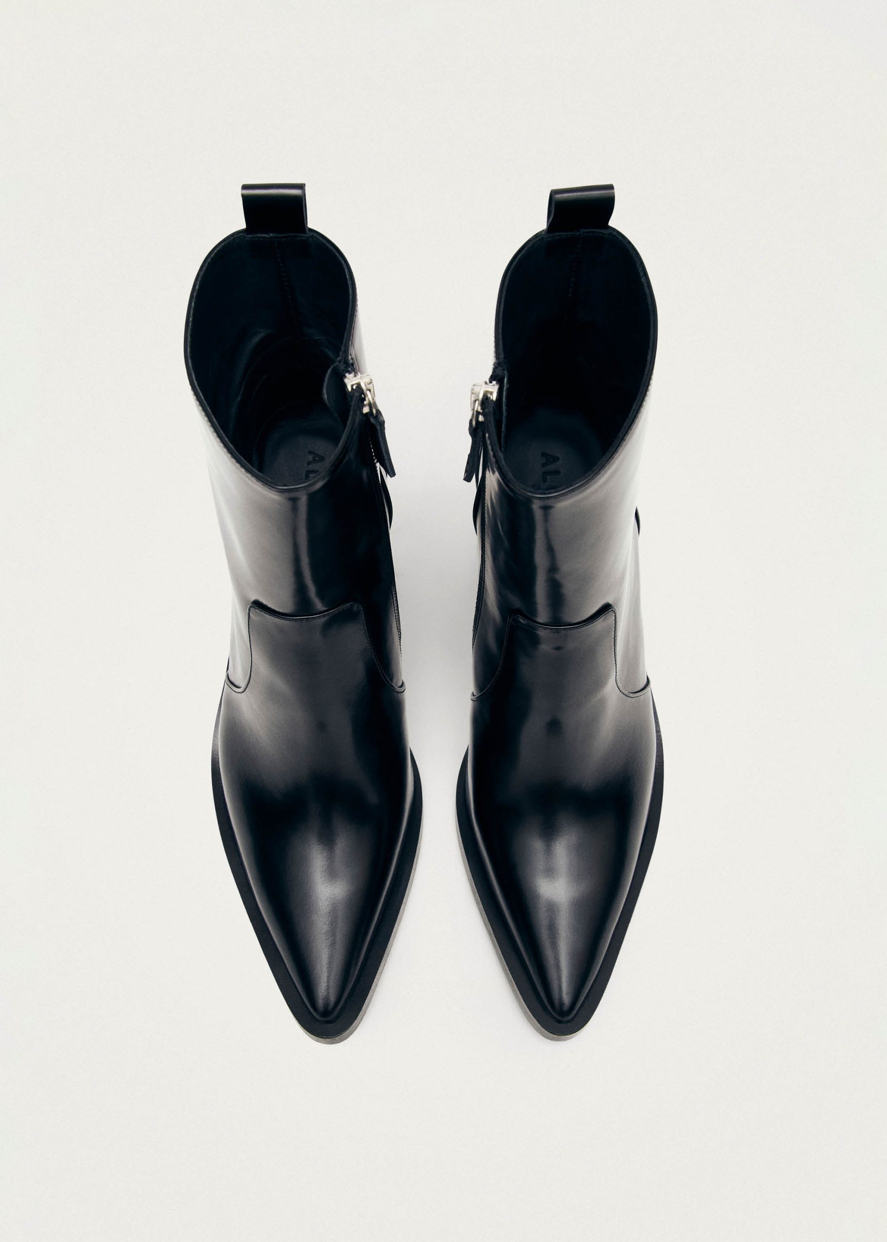 Haylo Black Leather Ankle Boots - Image 4