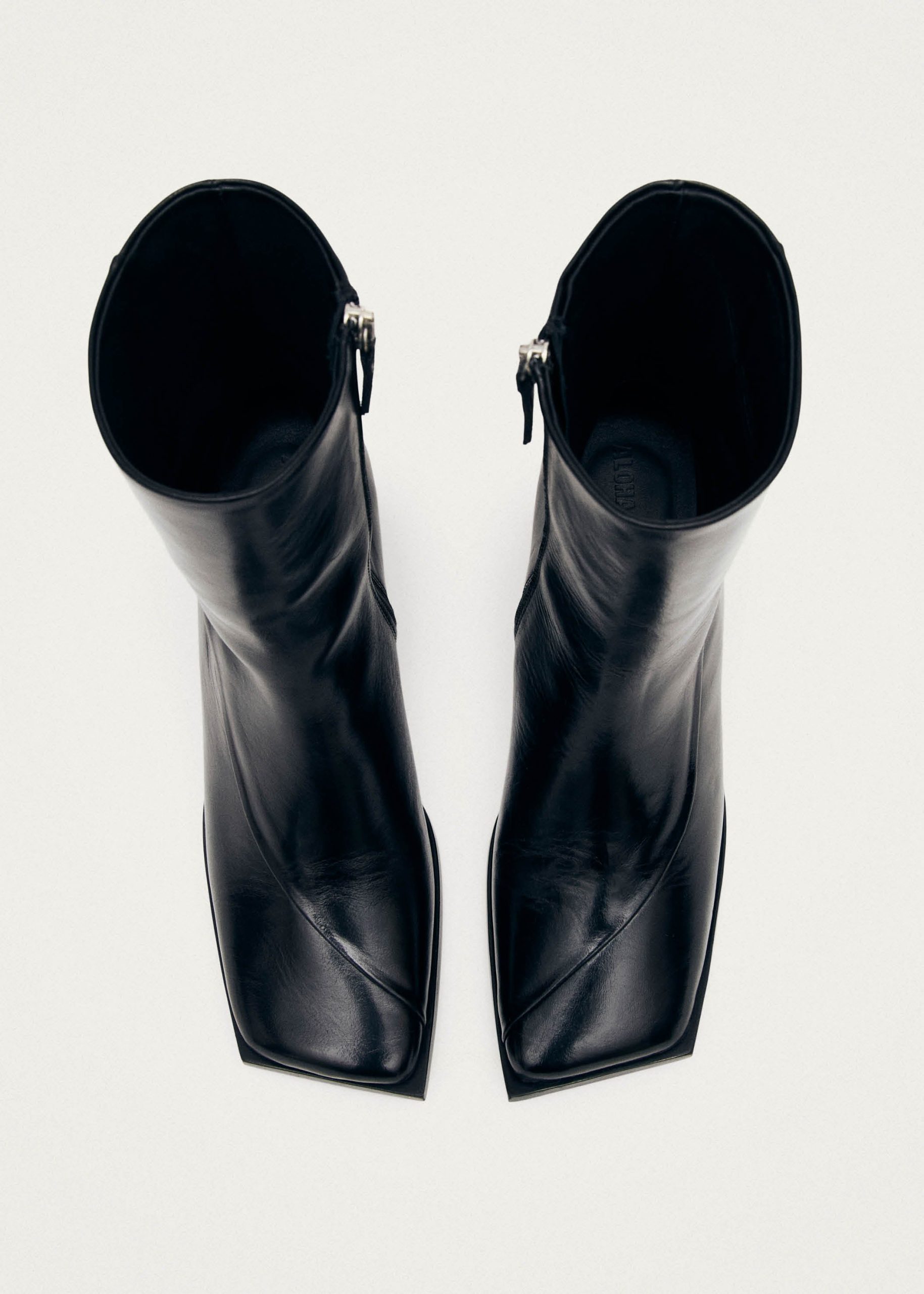 Chantal Black Leather Ankle Boots - Image 5