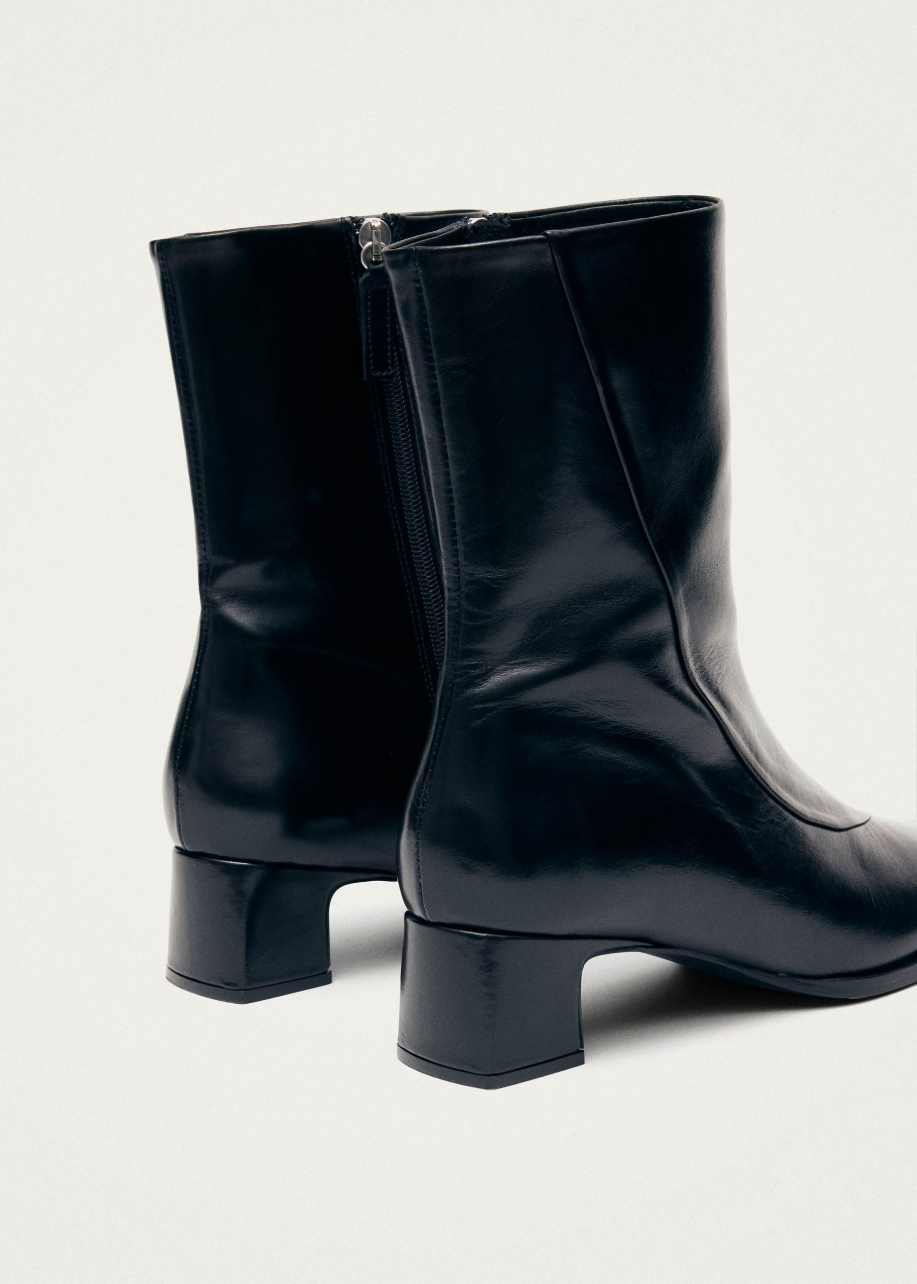 Chantal Black Leather Ankle Boots - Image 7