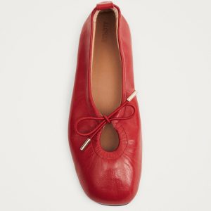 Rosalind Red Leather Ballet Flats