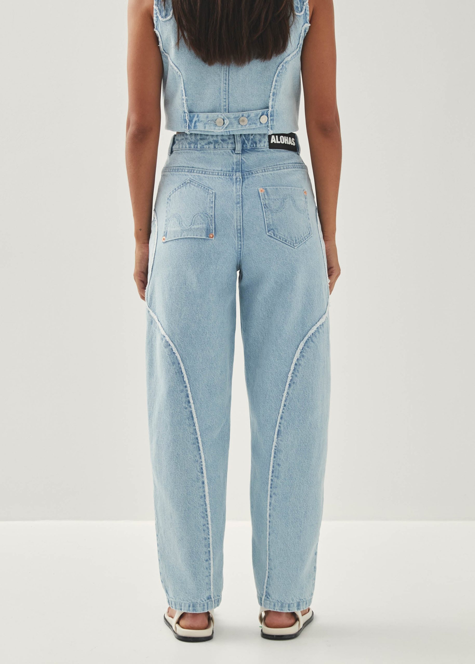 Lorenza Light Blue Denim Trousers - Image 6