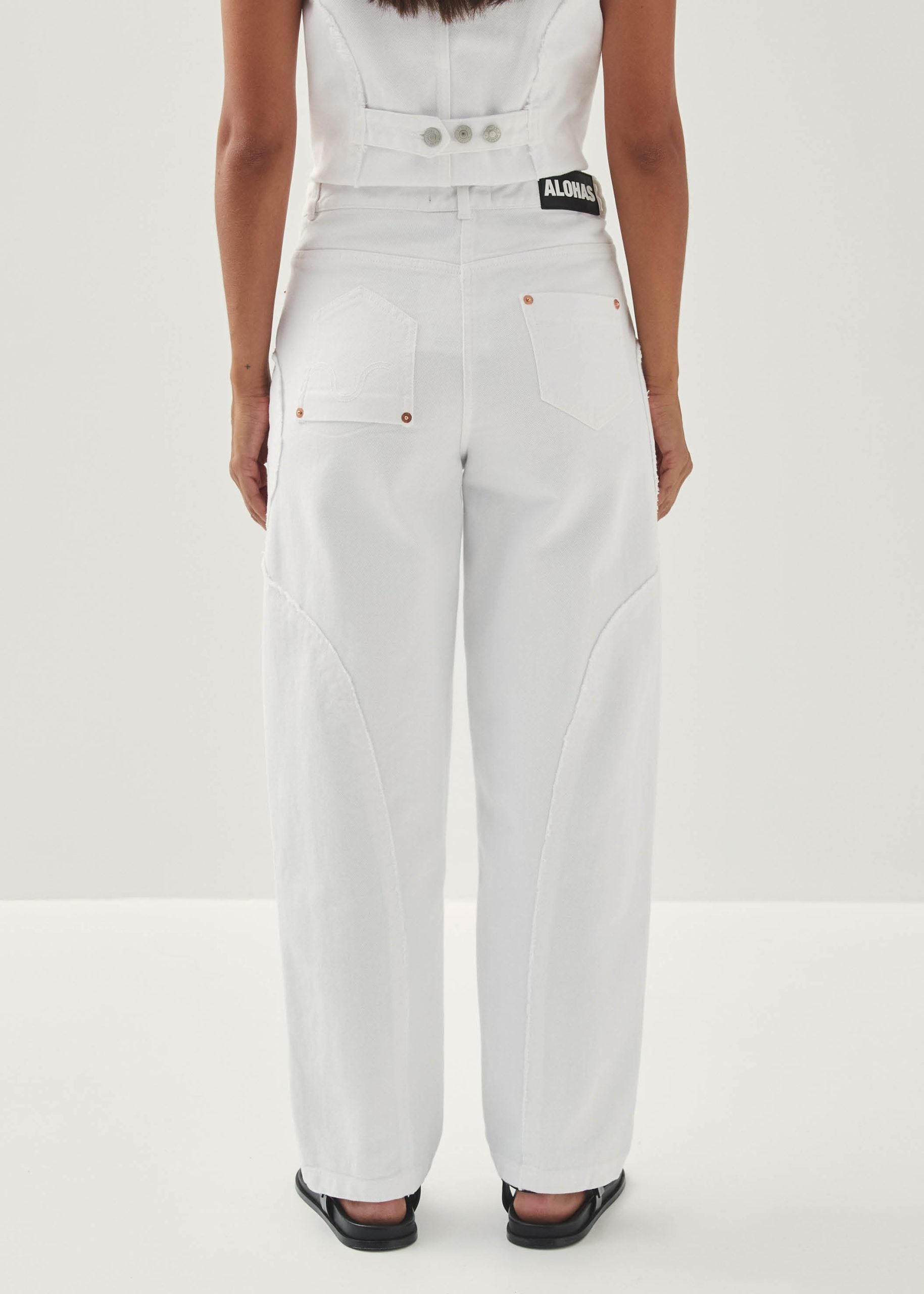 Lorenza White Denim Trousers - Image 5
