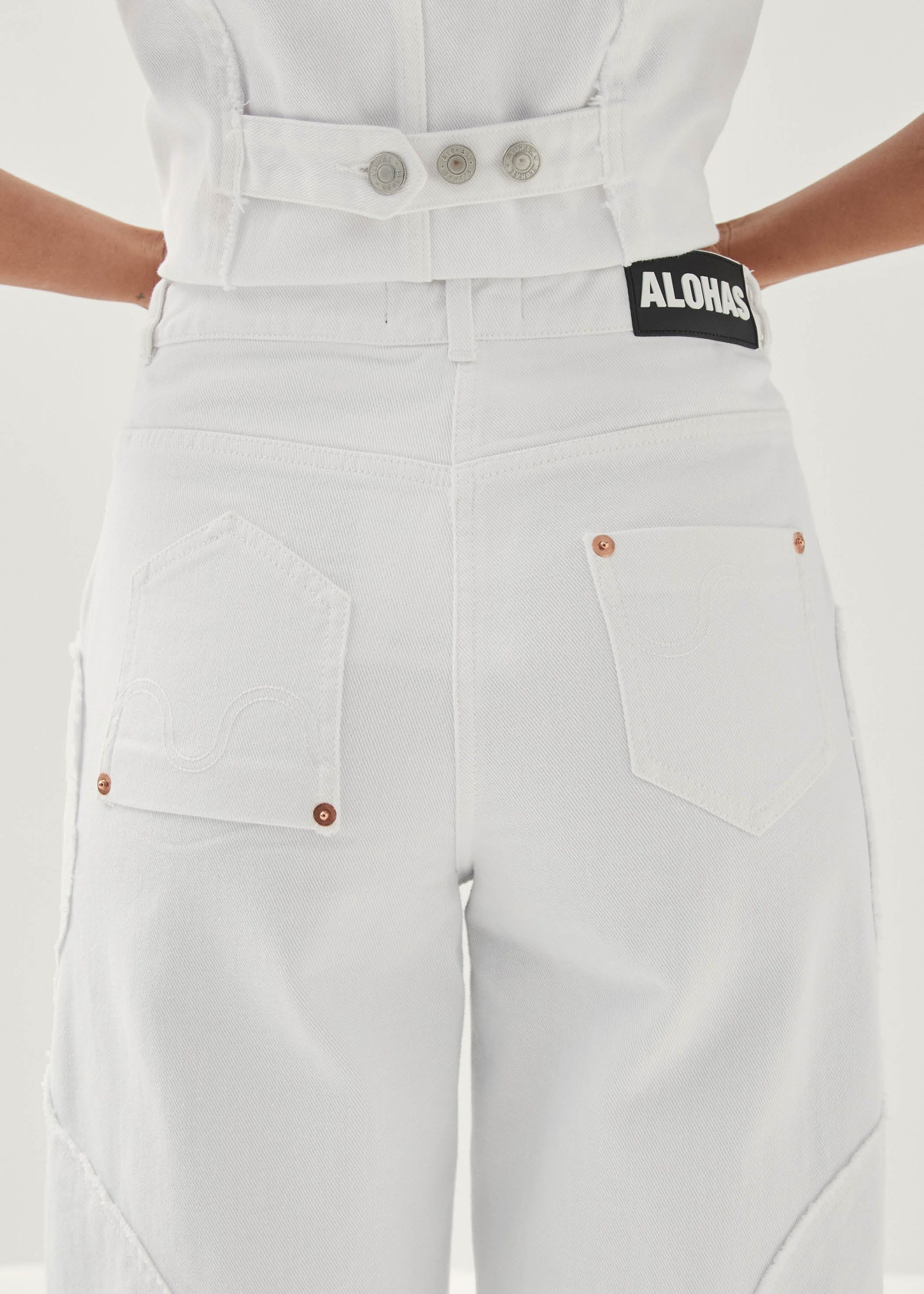 Lorenza White Denim Trousers - Image 7