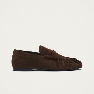 Aven Suede Brown Leather Loafers