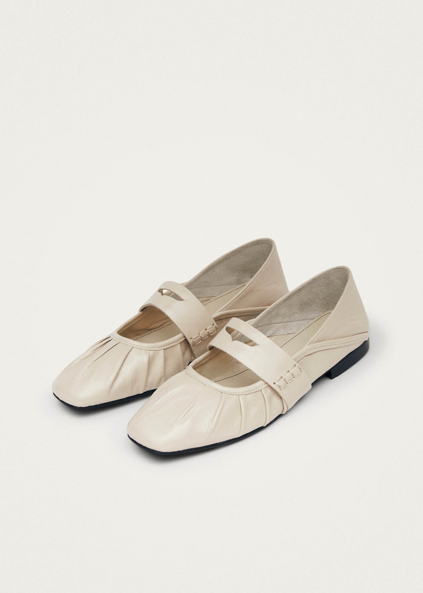 Bargo Cream Leather Ballet Flats - Image 2