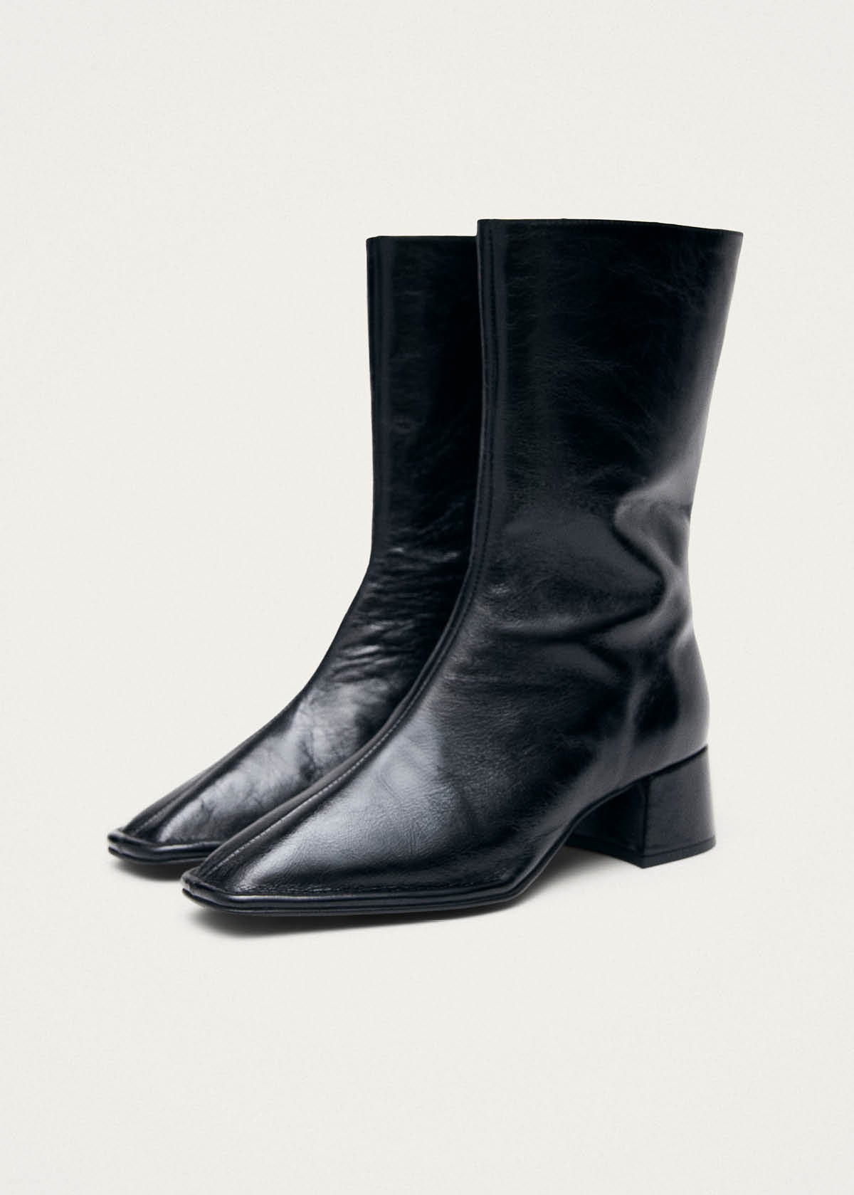 Berlin Rift Black Leather Ankle Boots - Image 5