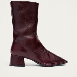 Berlin Rift Burgundy Leather Ankle Boots