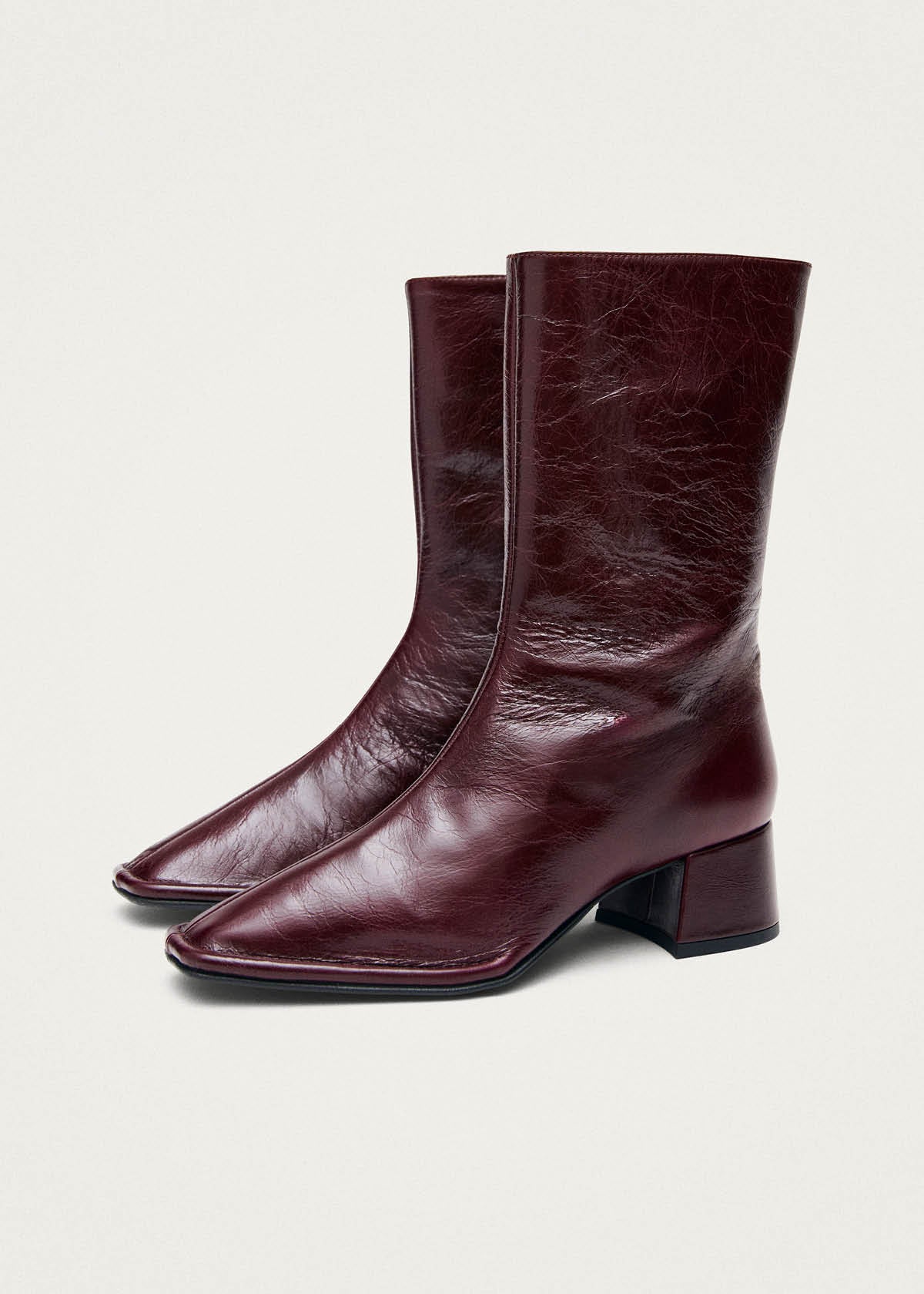 Berlin Rift Burgundy Leather Ankle Boots - Image 5