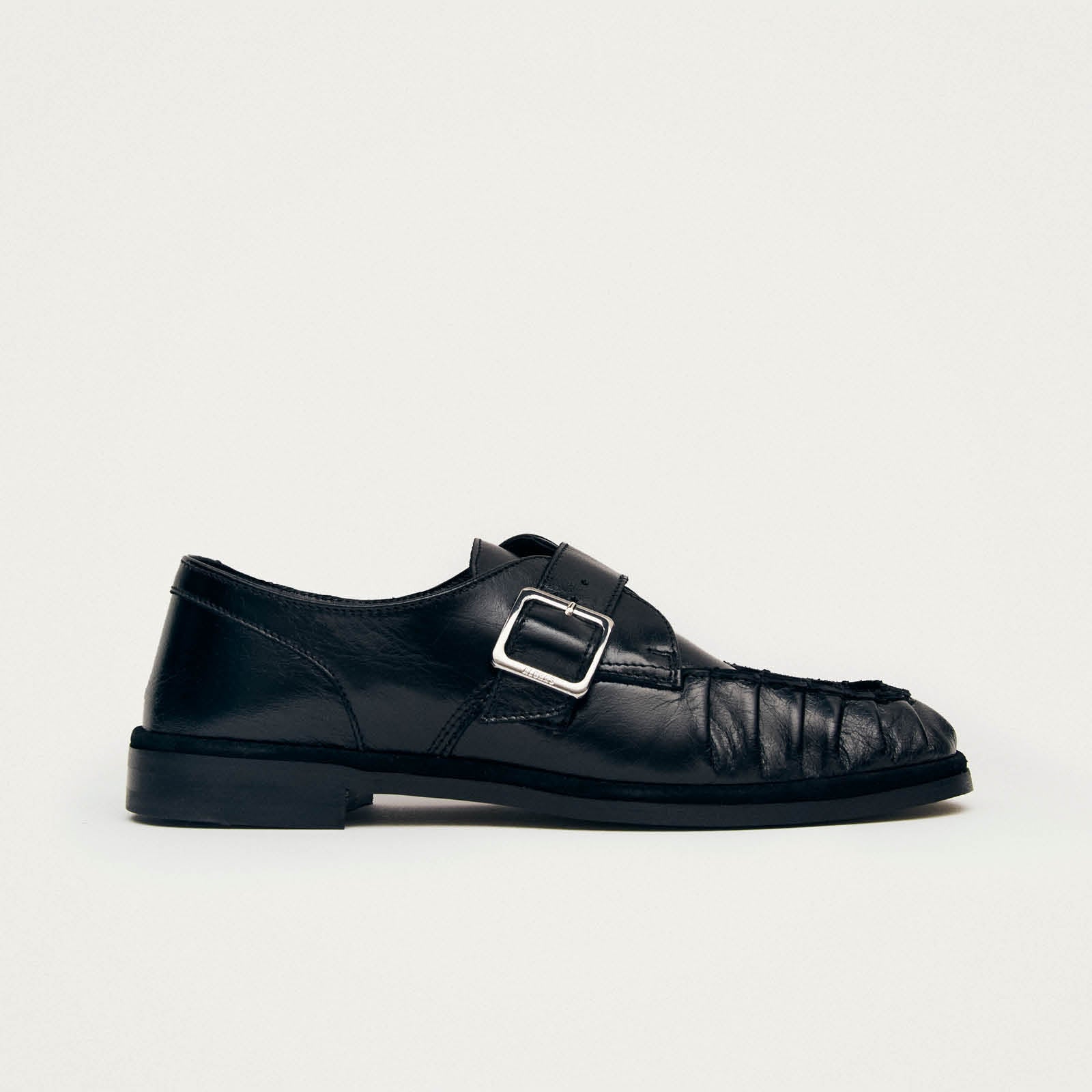 Brandy Black Leather Loafers - Image 3