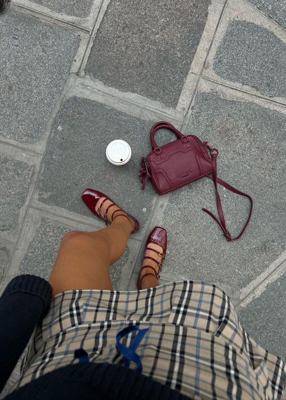 Luke Onix Wine Burgundy Leather Ballet Flats - Image 2