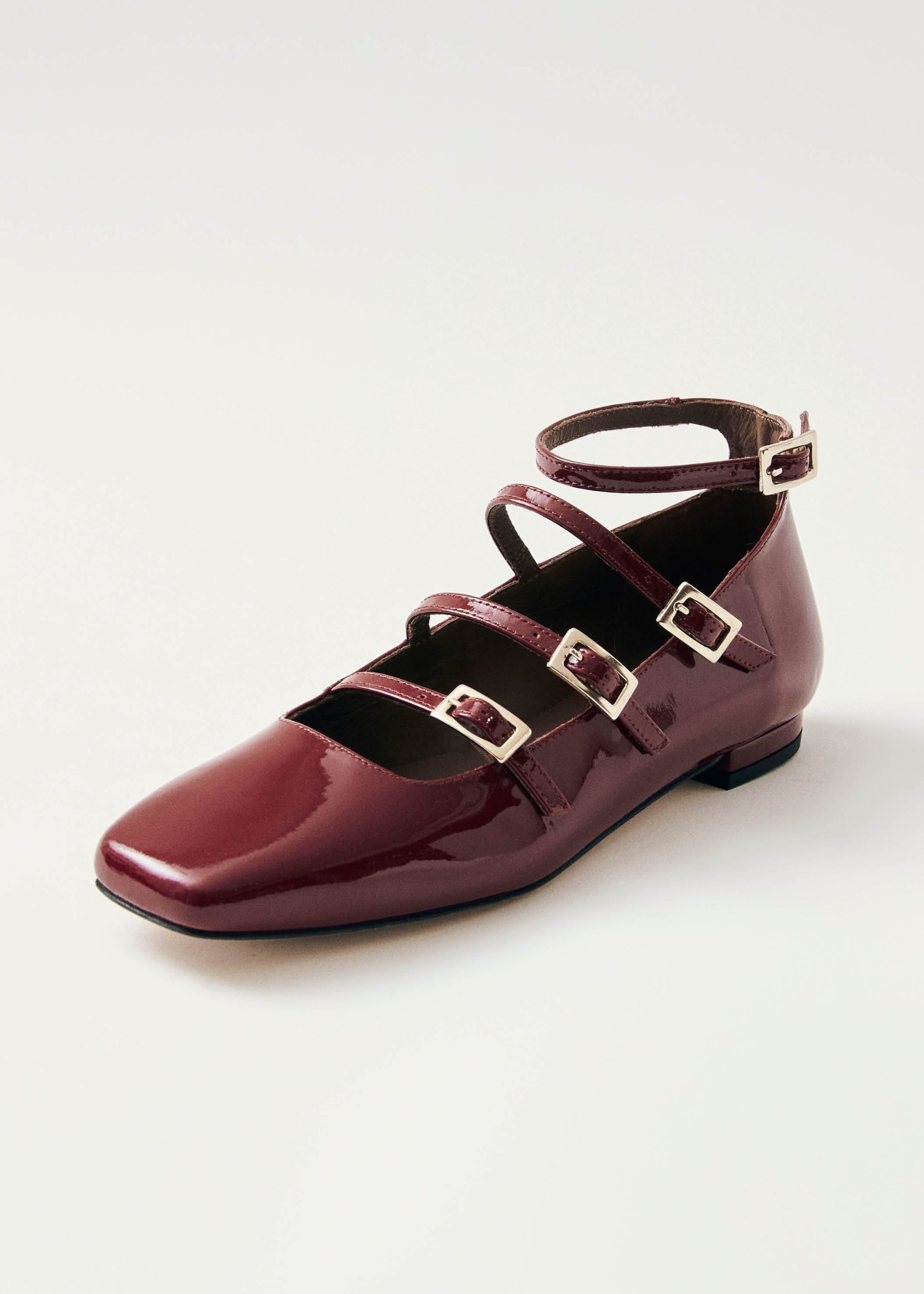 Luke Onix Wine Burgundy Leather Ballet Flats - Image 5