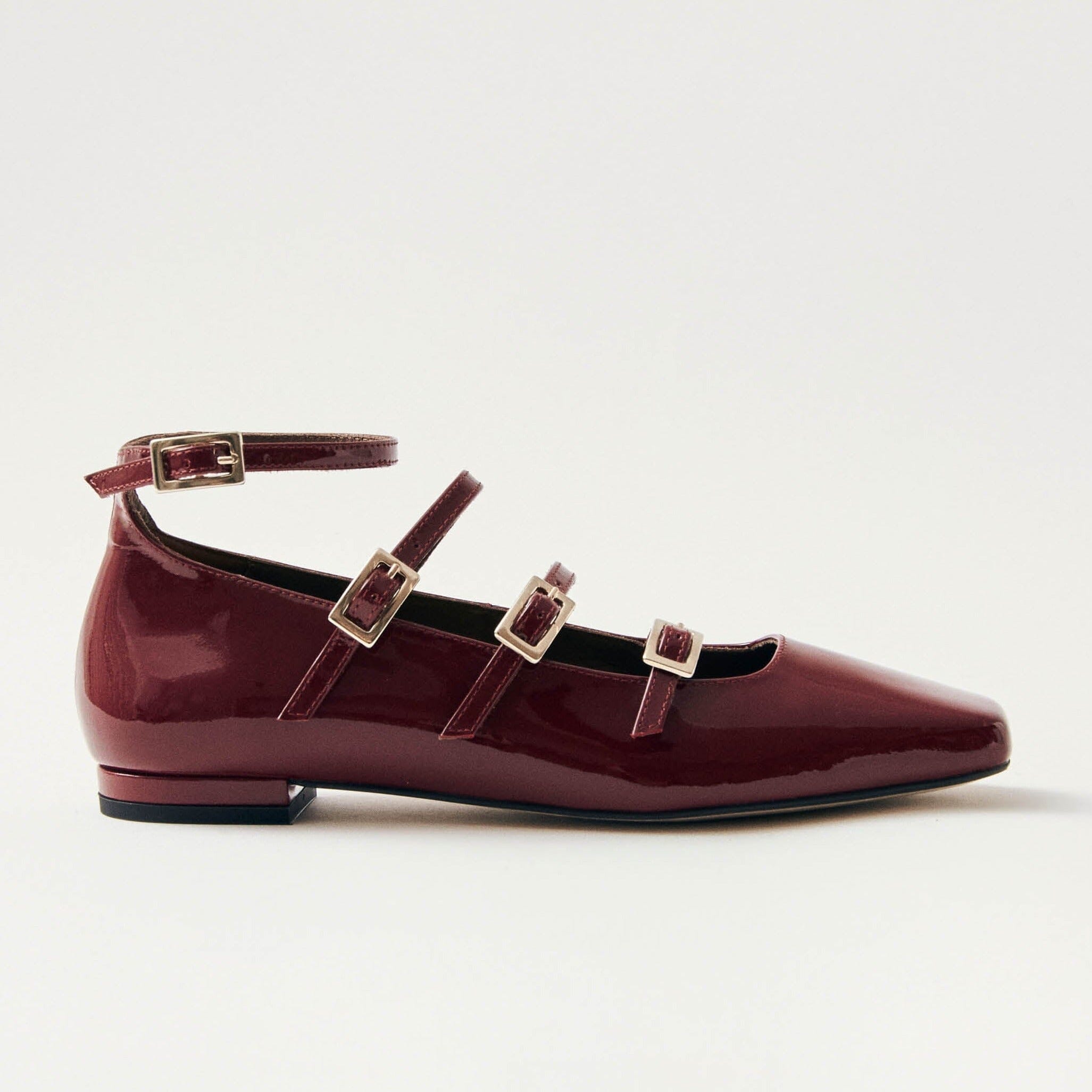Luke Onix Wine Burgundy Leather Ballet Flats - Image 3