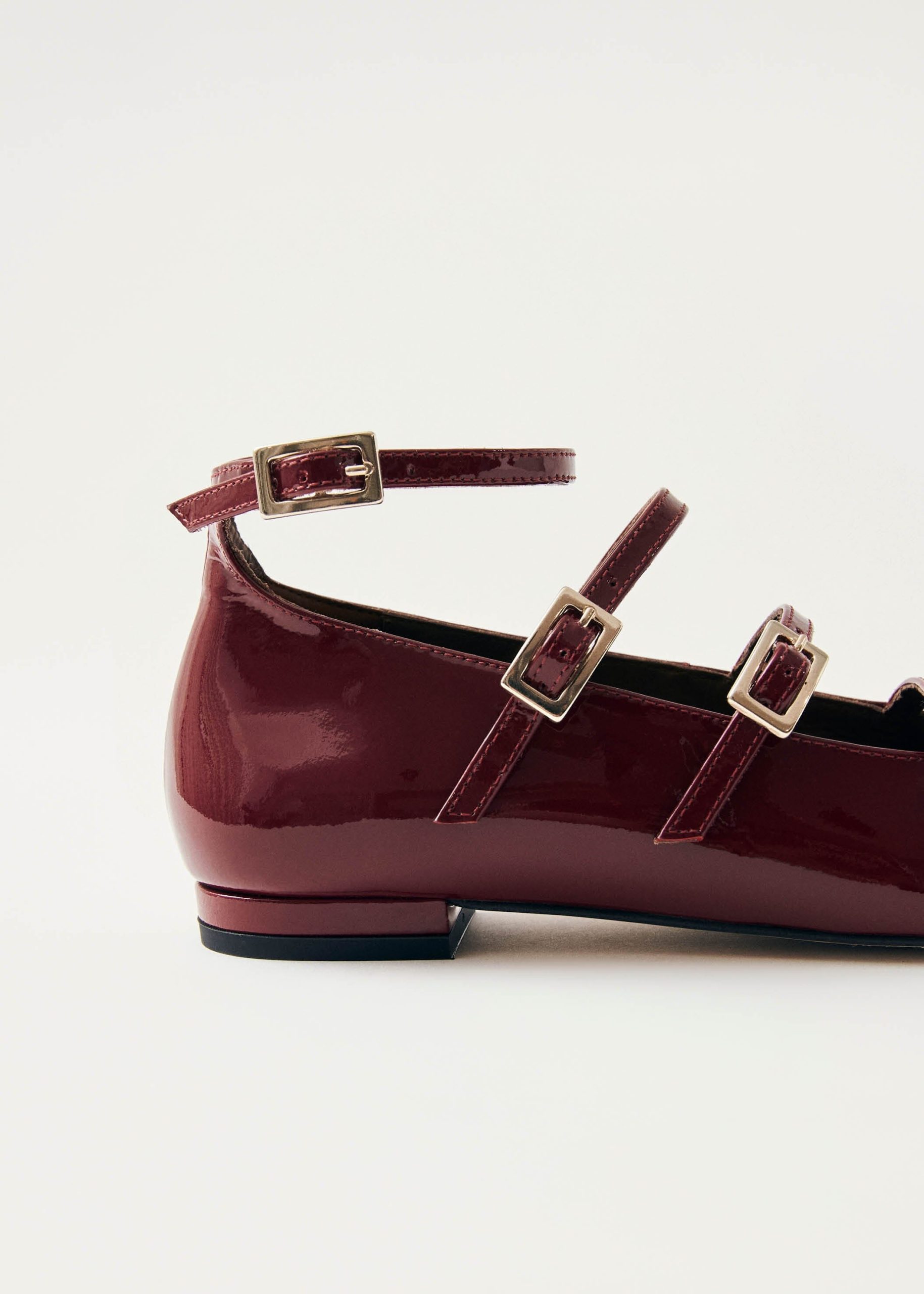 Luke Onix Wine Burgundy Leather Ballet Flats - Image 7