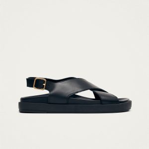 Nico Black Leather Sandals