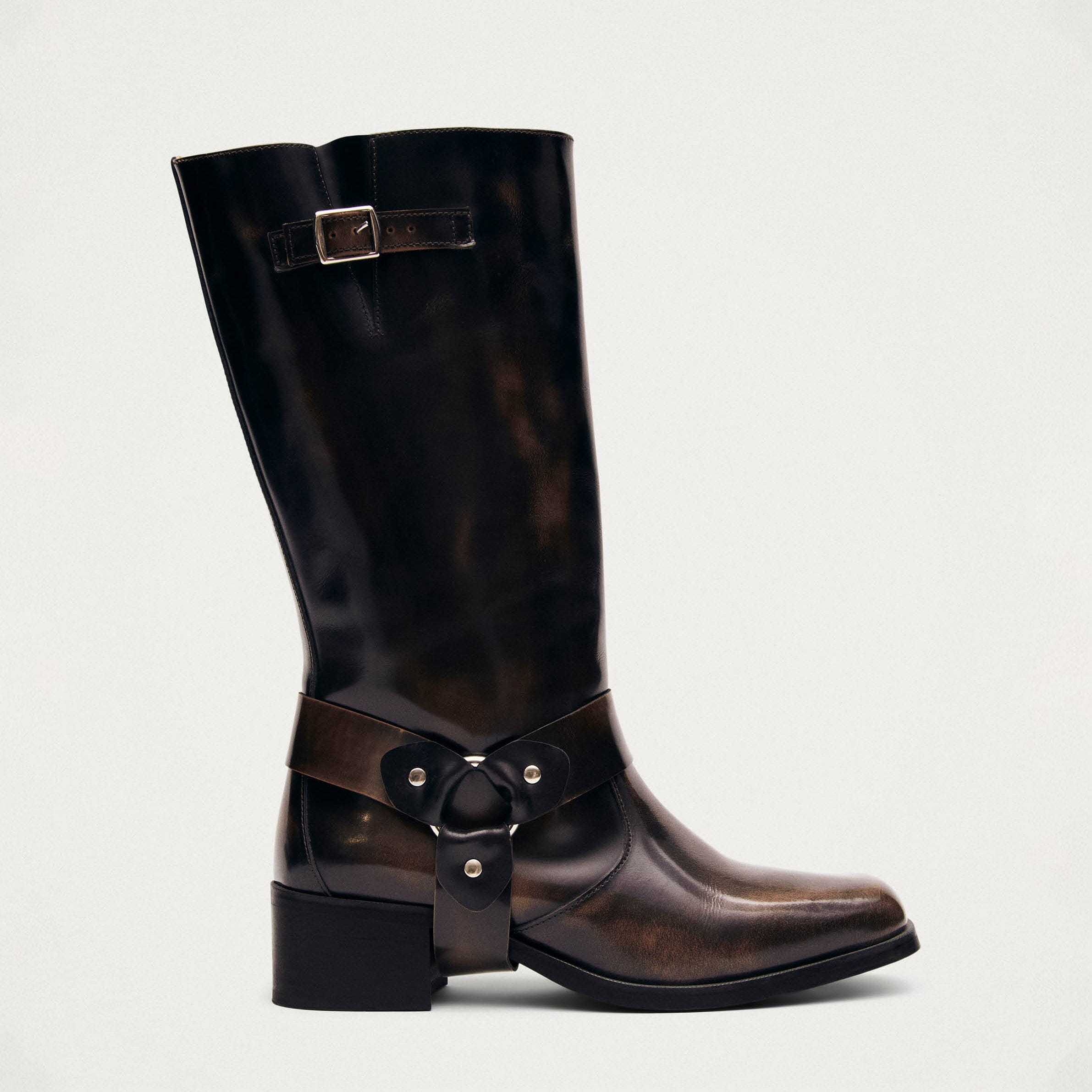 Rocky Brushed Brown Leather Boots - Image 3