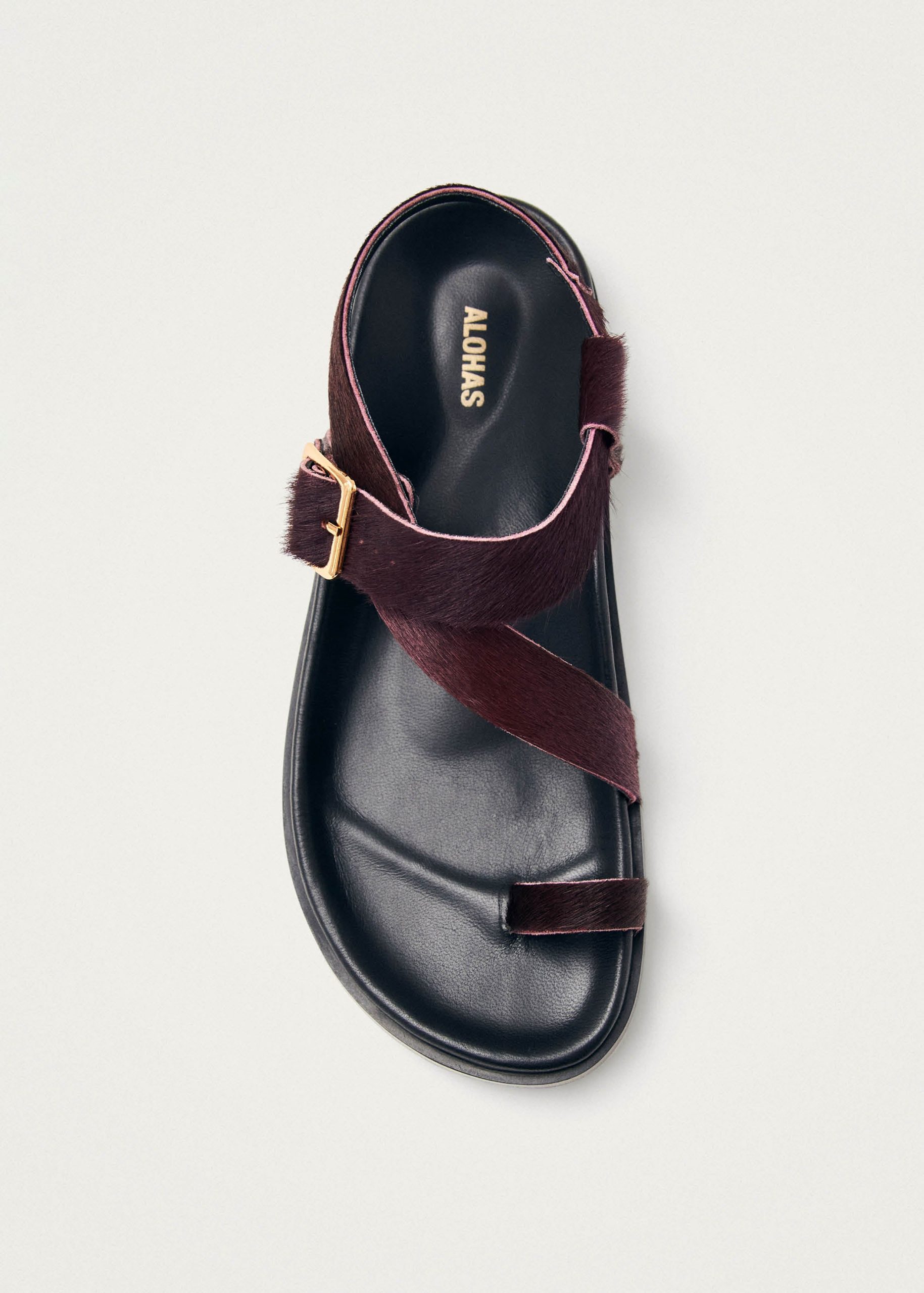 Siren Soft Burgundy Leather Sandals - Image 4