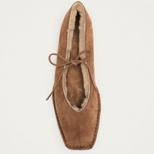 Sway Cozy Tan Leather Ballet Flats