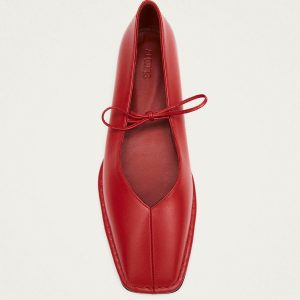 Sway Red Leather Ballet Flats