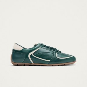 Tb.970 Dark Green Leather Sneakers