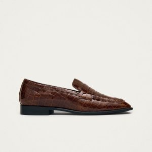 Zaha Alli Brown Leather Loafers