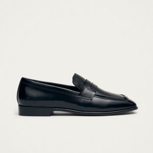 Zaha Black Leather Loafers